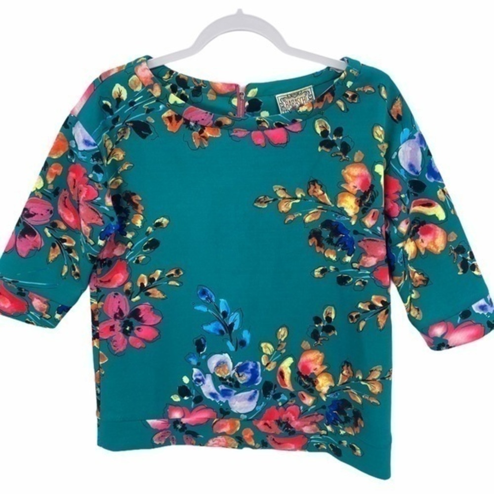 Baraschi‎ Floral Print Boatneck Top